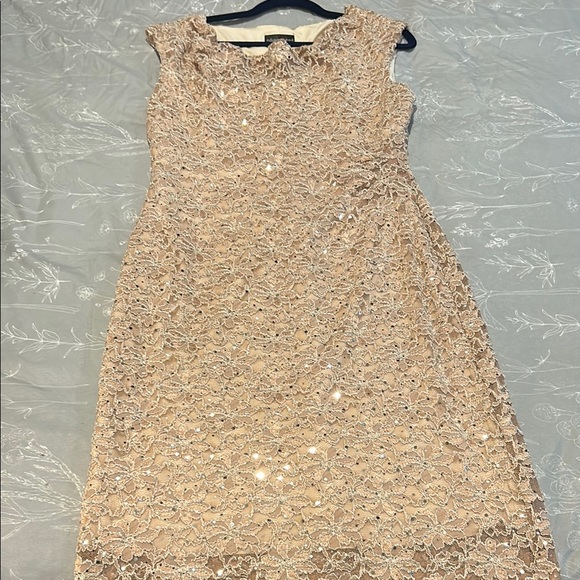 Connected apparel Beige Sequin Midi Dress - Picture 6 of 6